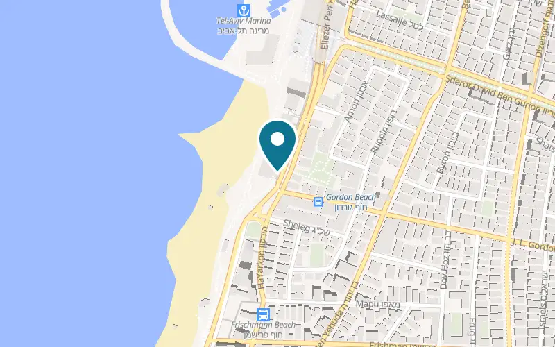 Map showing Loullie at 121 HaYarkon Street, Tel Aviv-Yafo