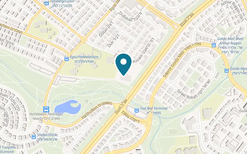 Map showing Lunada, the Beer Sheva Children's Museum at 25 David HaReuveni Street, Beer Sheva
