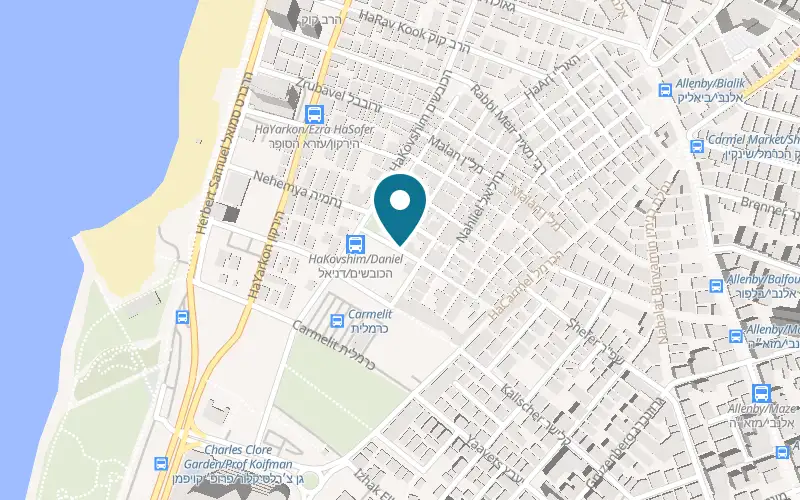 Map showing M25 Carmel Market at 30 Simtat HaCarmel, in the Carmel Market, Tel Aviv-Yafo
