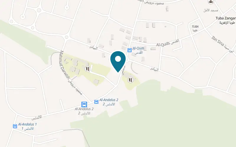 Map showing Maafiya HaKfar at 21 Al-Andalus Street, Tuba-Zangariyye