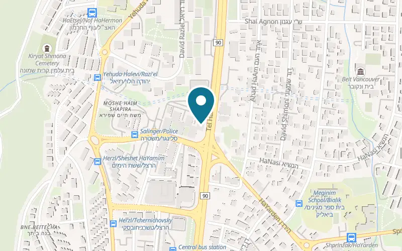Map showing Madanei HaGalil Butchery at 84 Tel Hai Boulevard, Kiryat Shmona