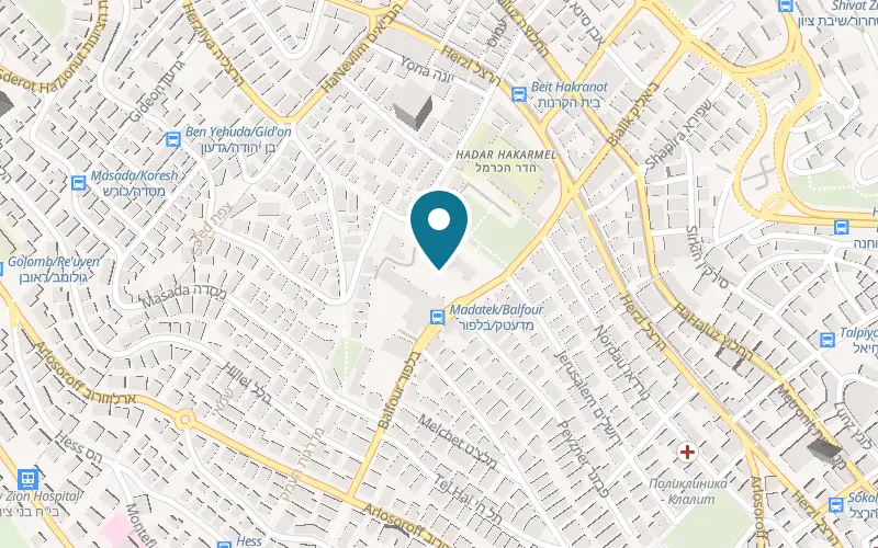 Map showing Madatech at 25 Shmaryahu Levin Street, Hadar HaCarmel, Haifa