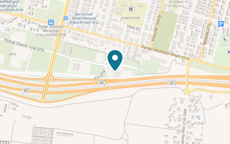 Map showing Makom Balev at 13 Binyamin Wolfovitz Street, Ra'anana