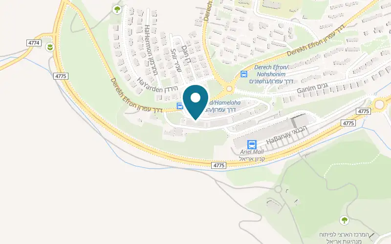 Map showing Manches Ariel at 2 HaMelakha Street, Ariel