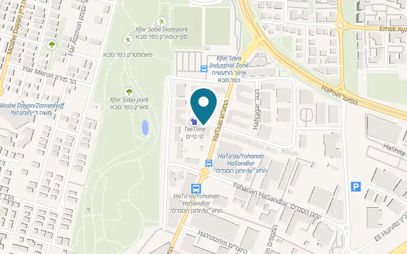 Map showing Marilyn Coffee Bar at 4 Yad Harutzim Street, Kfar Saba