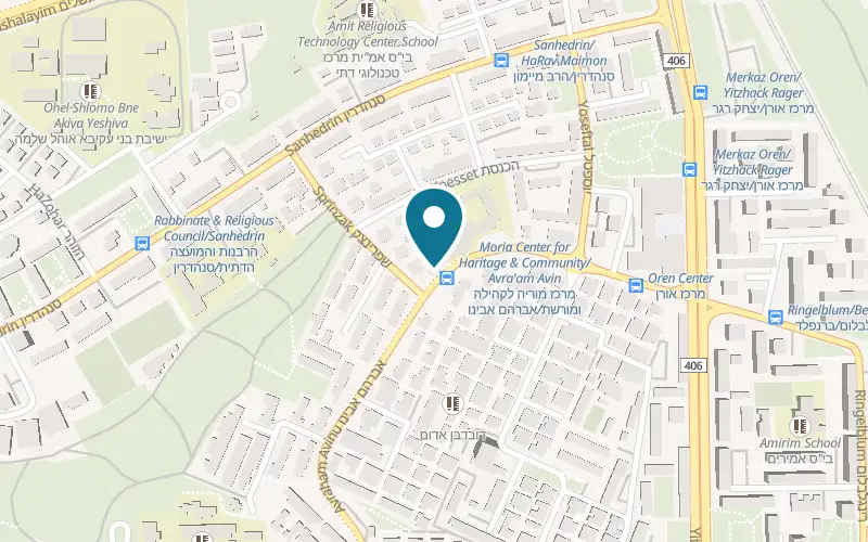 Map showing Konditoriat Martin at 91 Avraham Avinu Street, Shchuna Dalet, Beer Sheva