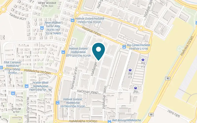 Map showing Mashehu Mitbashel Po at 5 HaMasger Street, Industrial Zone, Eilat