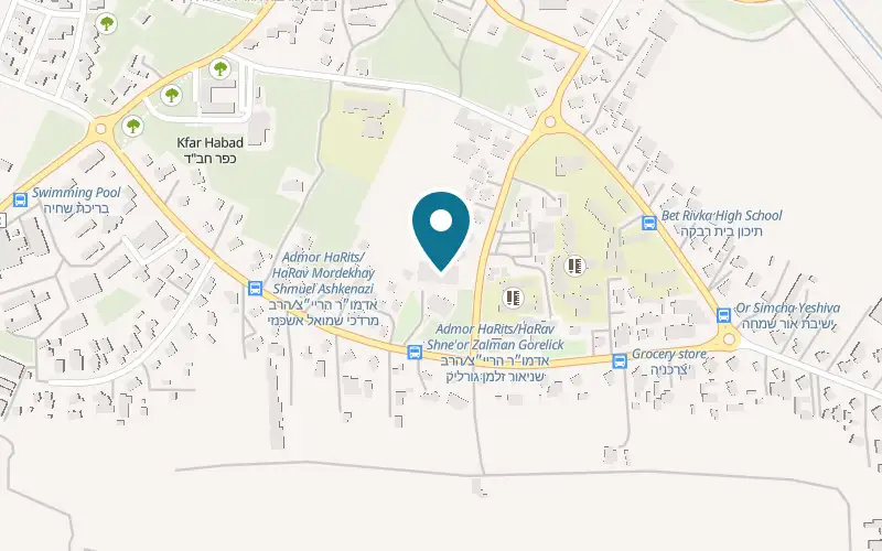 Map showing Matzot Kfar Chabad at 3 HaRav Shneur Zalman Gorelik Street, Kfar Chabad