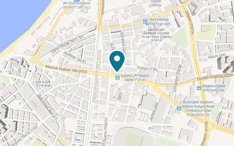 Map showing Maystro Bridal and Evening Shoes at 7 Shalma Road, Tel Aviv-Yafo