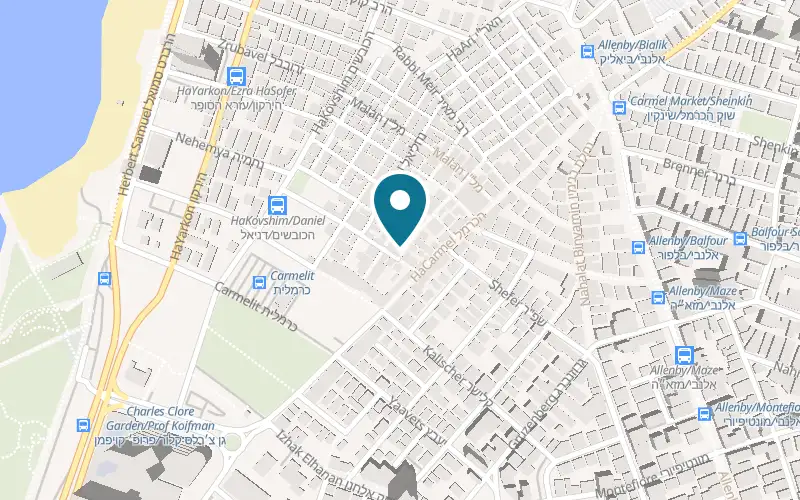 Map showing MeatMarket at 3 Yom Tov Street, Tel Aviv-Yafo