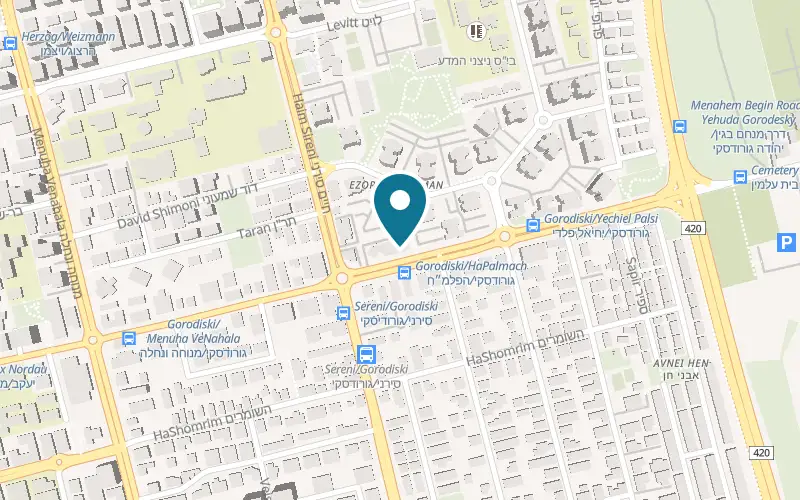 Map showing Meir Eitan at 31 Yehuda Gorodeski Street, Rehovot