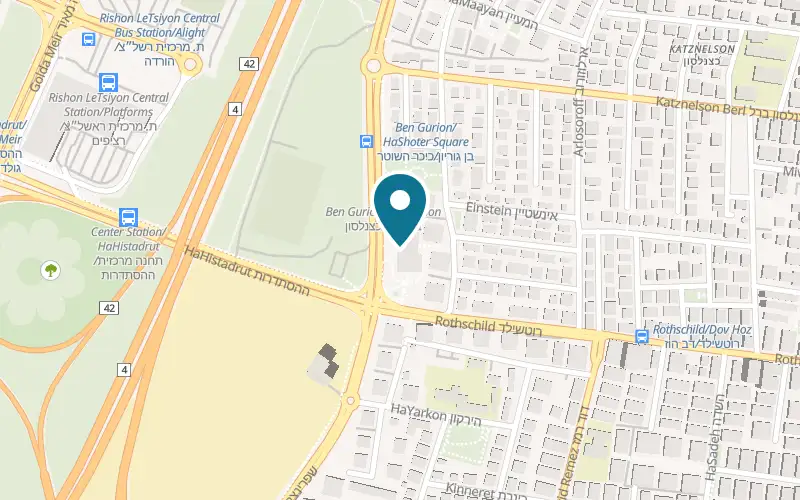 Map showing Meltzer Beer House at 4 Ben Gurion Boulevard, Rishon LeZion