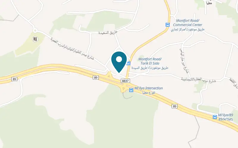 Map showing Menches at The entrance to Mi'ilya, Mi'ilya