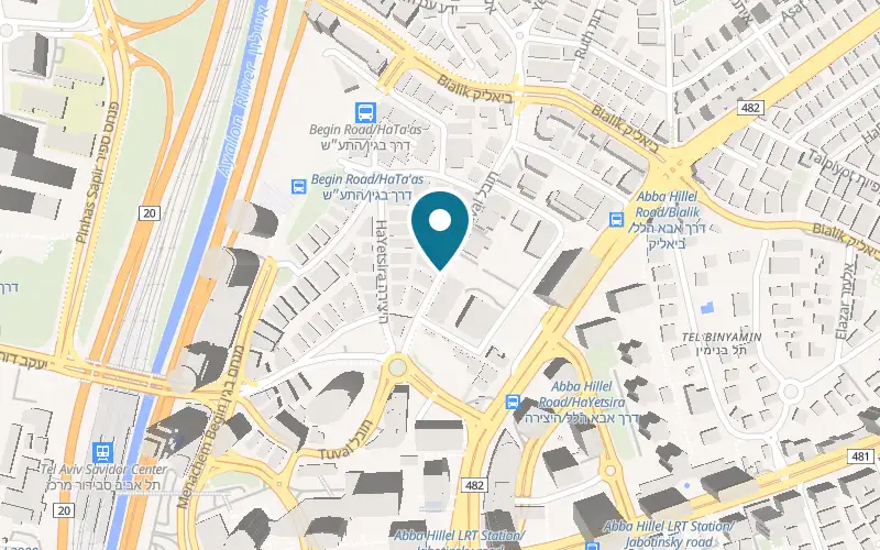 Map showing Menza at 28 Tuval Street, Ramat Gan