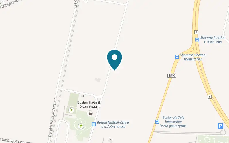 Map showing Meshek Carmel 51 at 28 Derech HaGanim, Bustan HaGalil