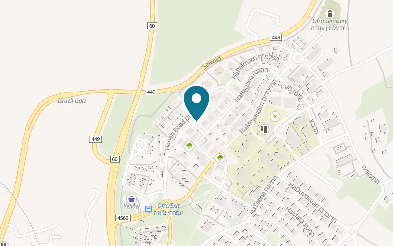 Map showing Midreshet Ofra at Ofra, Ofra