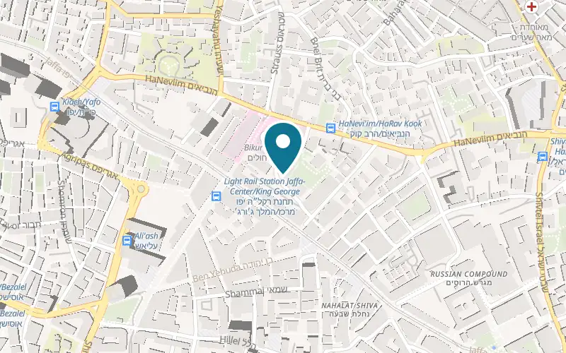 Map showing Mifgash Ticho at Ticho House museum, 10 HaRav Agan Street, Jerusalem