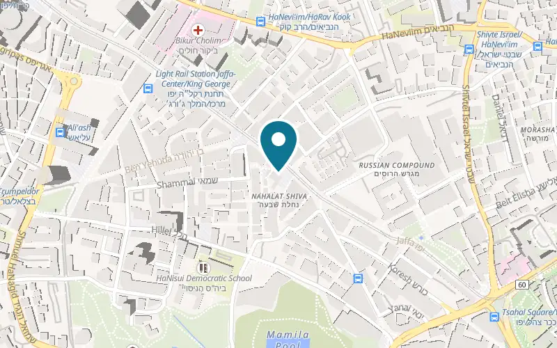 Map showing Mike's Place at 33 Jaffa Street, Jerusalem