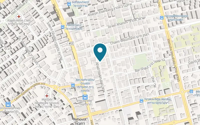 Map showing Minuto at 22 Ahad Ha'am Street, Rehovot