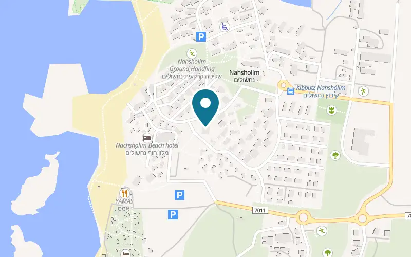 Map showing Mizgaga Museum of Archaeology and Glass at Kibbutz Nahsholim, Hof HaCarmel, Nahsholim