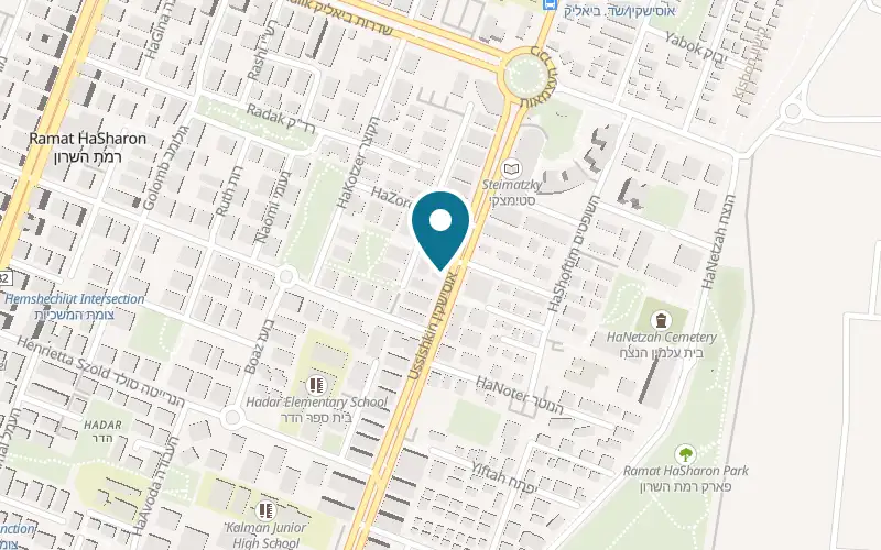 Map showing MIZU Kids Zone at 45 Ussishkin Street, Ramat HaSharon