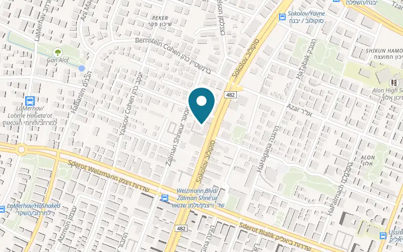 Map showing Mokaya at 85 Sokolov Street, Ramat HaSharon
