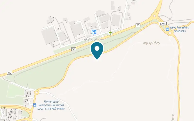 Map showing Mol HaEtz at The road between Karnei Shomron and Neve Menachem, opposite the carob tree, Karnei Shomron