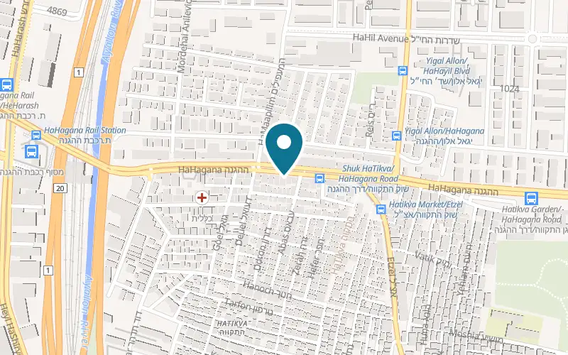 Map showing Montecom at 64 HaHagana Road, Tel Aviv-Yafo