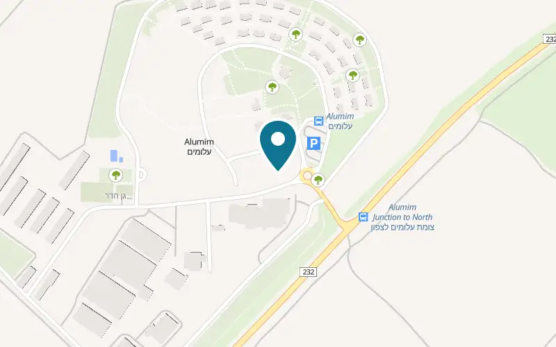 Map showing MorCafe at The entrance to Kibbutz Alumim, Alumim