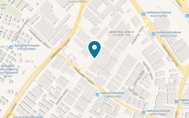 Map showing Motor Center at 9 HaTzoref Street, Holon