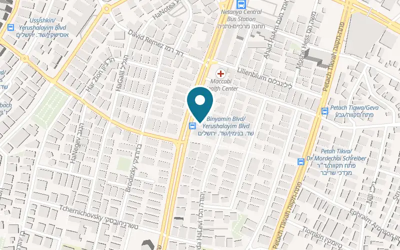 מפה: מולאן דורה בשדרות בנימין 31, נתניה