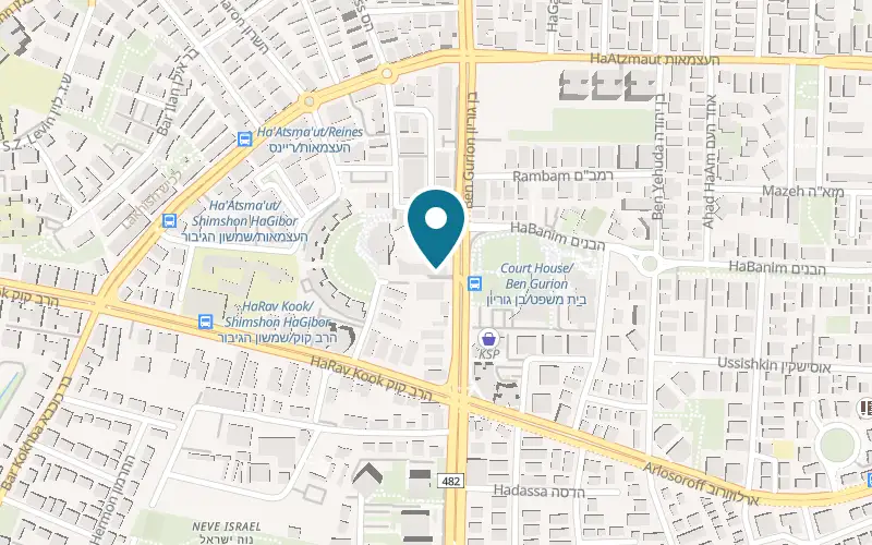 Map showing Municipal at 22 Ben Gurion Boulevard, in the City Hall building, Herzliya