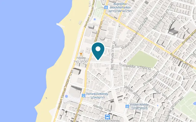 Map showing MUSE Boutique Hotel at 9 Trumpeldor Street, Tel Aviv-Yafo