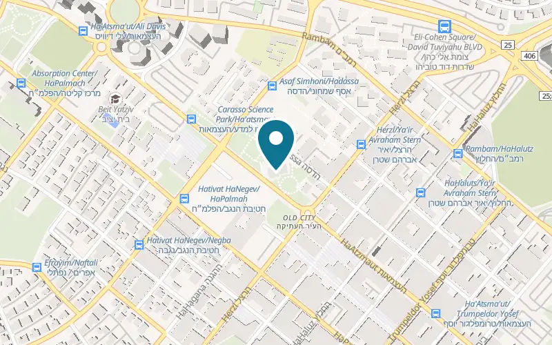 Map showing Museum of Islamic and Near Eastern Cultures at 60 Ha'atzmaut Street, Old City, Beer Sheva
