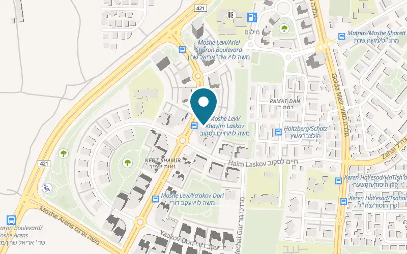 Map showing My Bakery at 13 Moshe Levi Street, Neot Shamir, Ramla