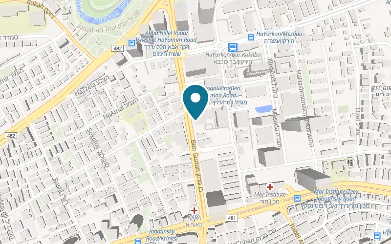 Map showing Nagisa at 13 Ben Gurion Road, Bnei Brak, on the Ramat Gan border, Bnei Brak