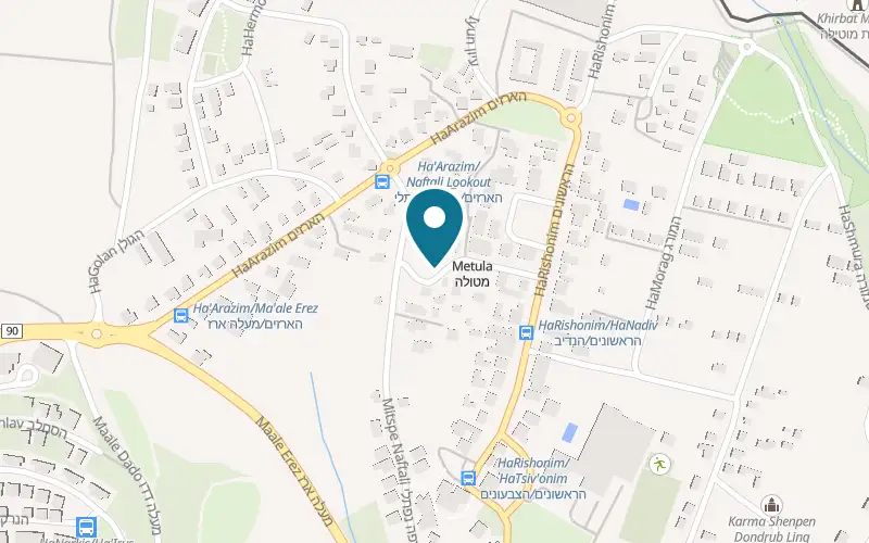 Map showing Nahalat Ikarim at HaNadiv Street, Metula