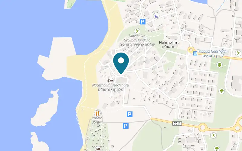Map showing Nahsholim Beach Hotel at Kibbutz Nahsholim, Nahsholim
