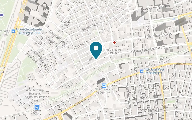 Map showing Nahum Gutman Museum of Art at 21 Shimon Rokach Street, Neve Tzedek, Tel Aviv-Yafo