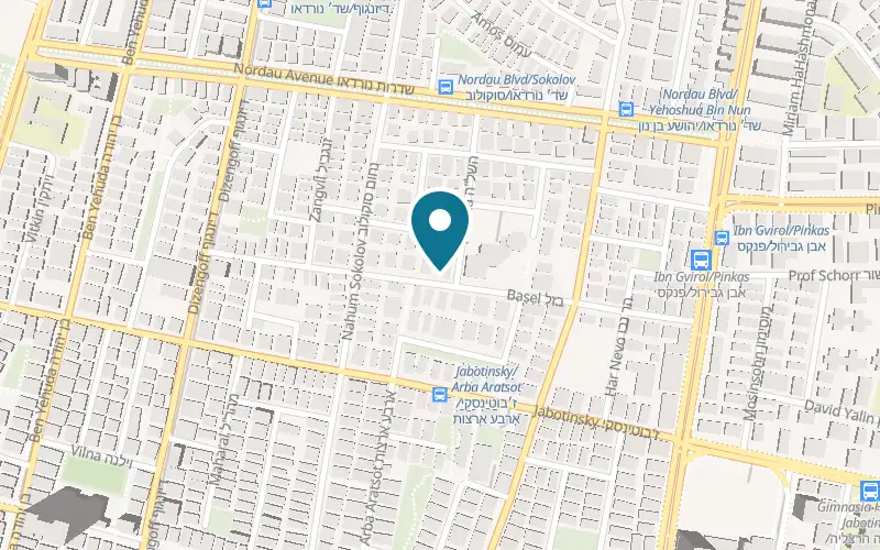 Map showing Nails Basel at 33 Basel Street, Tel Aviv-Yafo