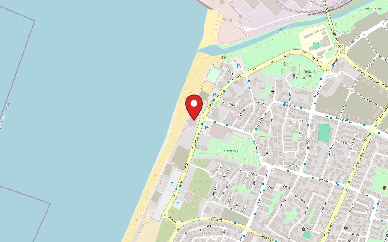 Map showing Namaste at 20 HaTayelet (the promenade), La Mimunia building, Ashdod