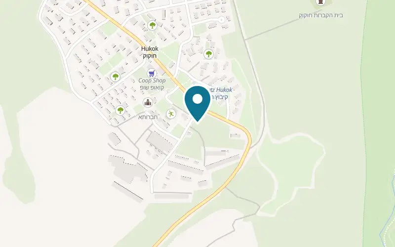 Map showing Namch Pizza at 1 Beit Rishon BaMoledet, Kibbutz Hukok, Hukok