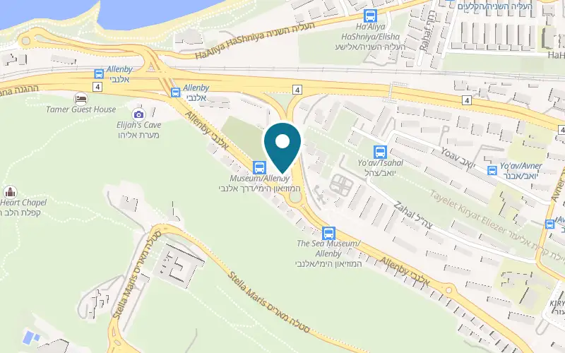 Map showing National Maritime Museum at 198 Allenby Road, Haifa