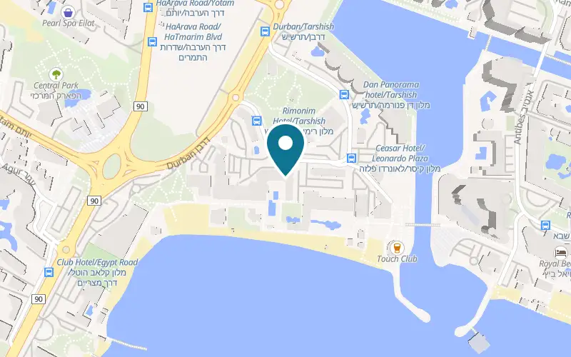 Map showing Neptune Eilat at North Beach area, Eilat