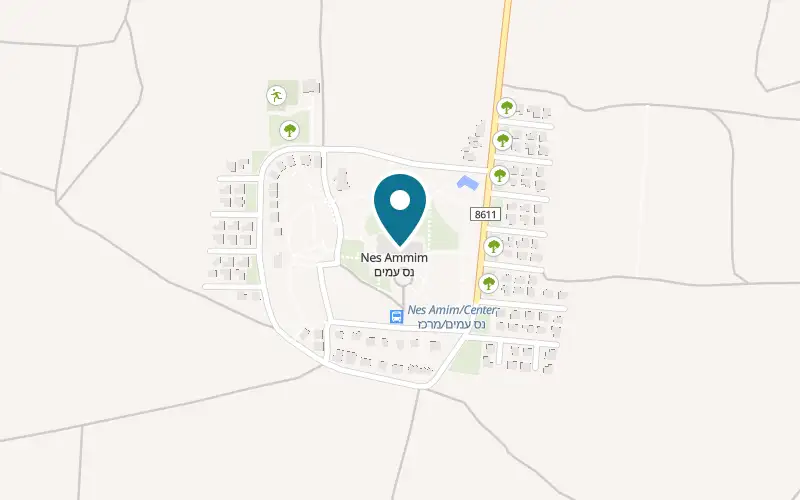 Map showing Nes Ammim Hotel at Nes Ammim, D.N. Western Galilee, Nes Ammim