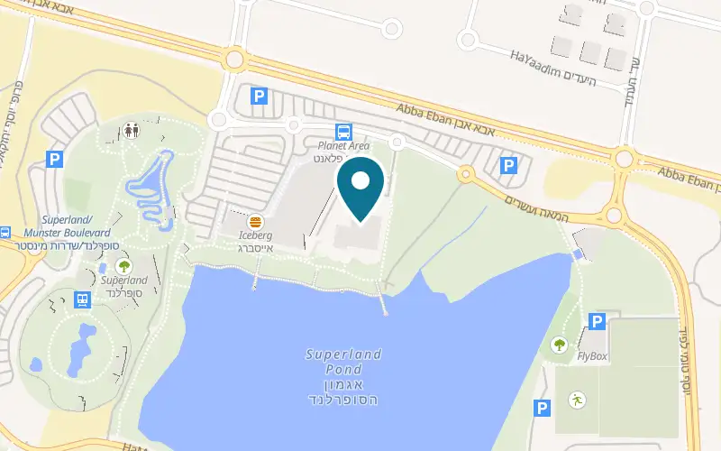 Map showing Nessie at 6 HaMea VeEsrim Street, by the lake, Rishon LeZion