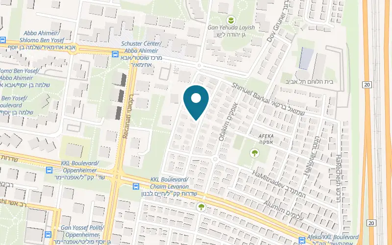 Map showing Neta Pilates at 17 Heil HaMishmar Street, Tel Aviv-Yafo