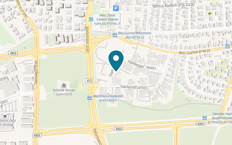 Map showing Netanel LaBinyan at 5 HaAvoda Street, Ness Ziona
