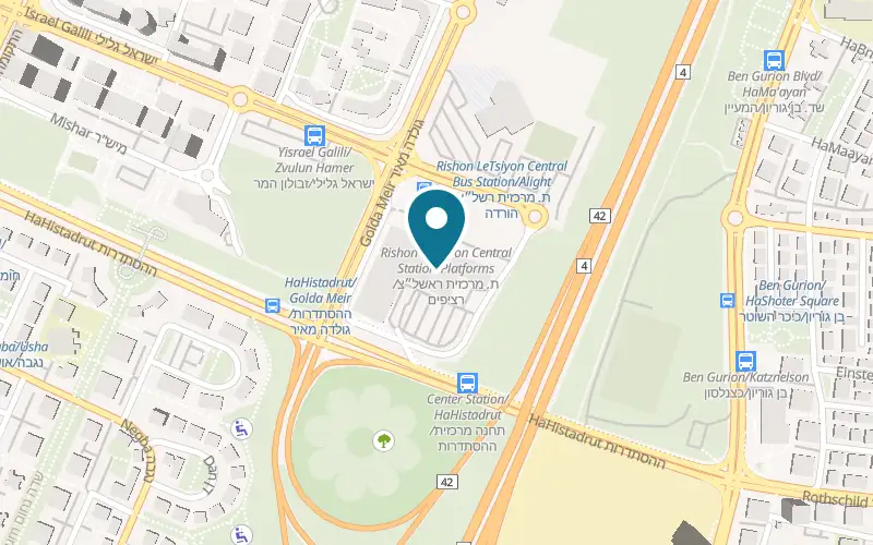 Map showing New Deli Sha'ar Rishon at 1 Golda Meir Street, Rishon LeZion