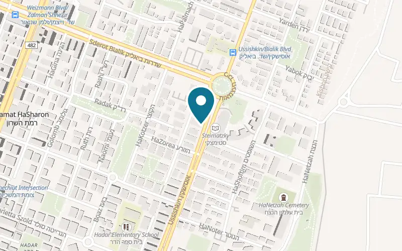 Map showing Next Vision & Beauty at 57 Ussishkin Street, Ramat HaSharon